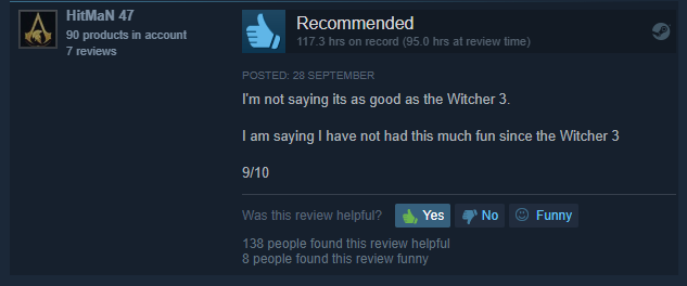 Review of Assassin's Creed Odyssey from Steam